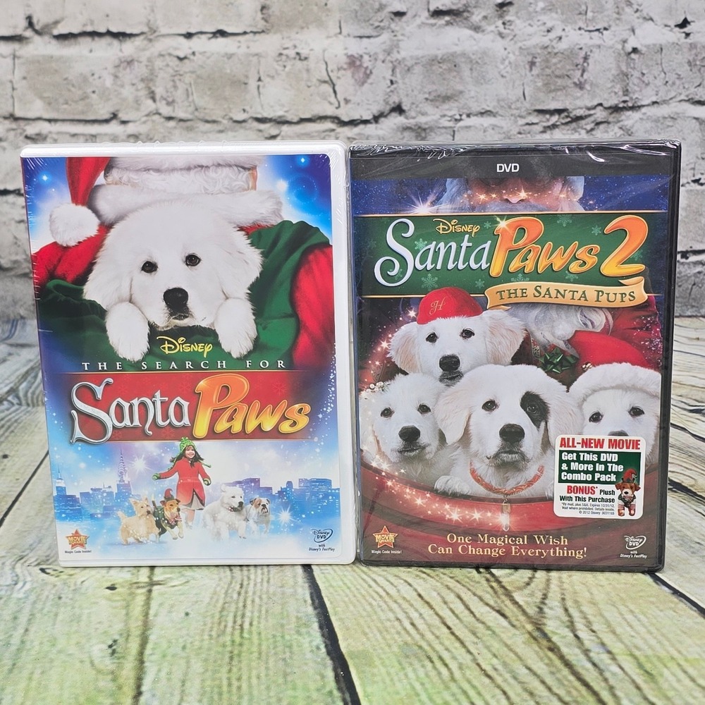 Disney Santa Paws 1 & 2 DVD Bundle Christmas Family Movies The Santa Pups New